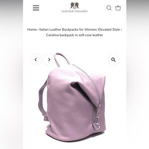 Rare find! Genuine Italian leather, dusty rose color clasp purse/ backpack.